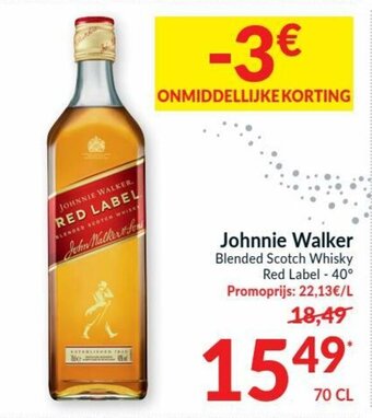 Intermarché Johnnie Walker Blended Scotch Whisky Red Label aanbieding
