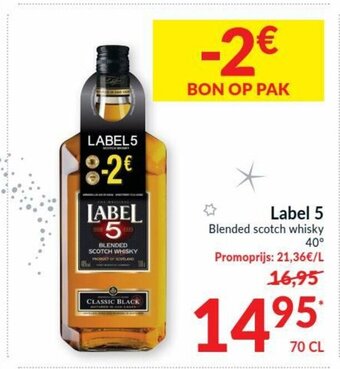 Label 5 Blended scotch whisky