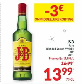 Intermarché J&B Rare Scotch Whisky aanbieding