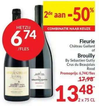 Intermarché Fleurie Chateau Gaillard of Brouilly By Sebastien Gutty aanbieding