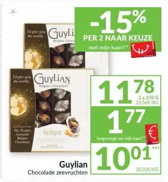 Intermarché Guylian Chocolade zeevruchten 2x250g aanbieding