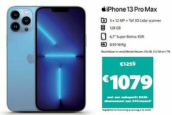 Base Apple iphone 13 pro max aanbieding