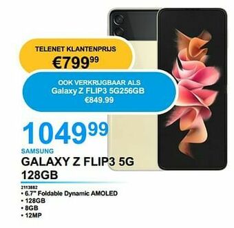 VCD Samsung galaxy z flip3 5g 128gb aanbieding