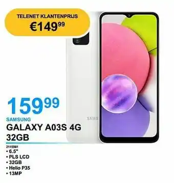 Derco Systems Samsung galaxy a03s 4g 32gb aanbieding