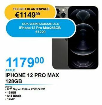 VCD Apple iphone 12 pro max 128gb aanbieding