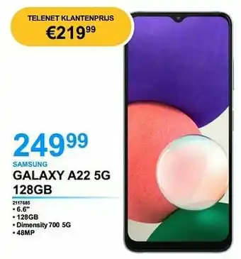 VCD Samsung galaxy a22 5g 128gb aanbieding