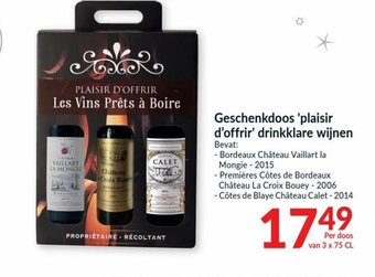 Intermarché Geschenkdoos 'plaisir d'offrir' drinkklare wijnen aanbieding