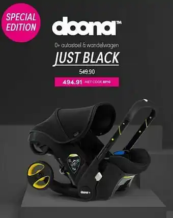 Baby & Tiener Doona 0+ autostoel + wandelwagen just black aanbieding