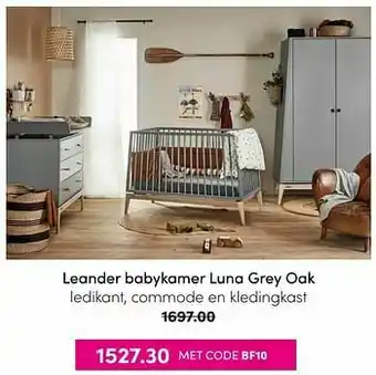 Baby & Tiener Leander babykamer luna grey oak aanbieding