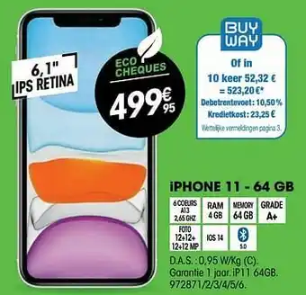Electro Depot Apple iphone 11 - 64 gb aanbieding