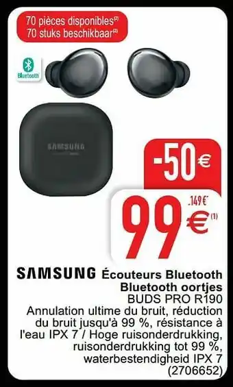 Cora Samsung écouteurs bluetooth bluetooth oortjes buds pro r190 aanbieding