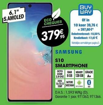 Electro Depot Samsung s10 smartphone aanbieding