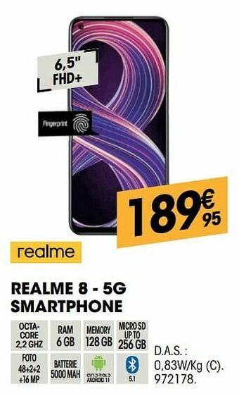 Electro Depot Realme 8 - 5g smartphone aanbieding