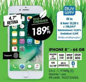 Electro Depot Apple iphone 8 64 gb aanbieding