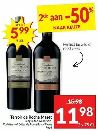 Intermarché Terroir de roche mazet languedoc minervois corbières of côtes de roussillon villages rood aanbieding