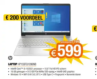 Expert HP Laptop HP15SFQ1096NB aanbieding