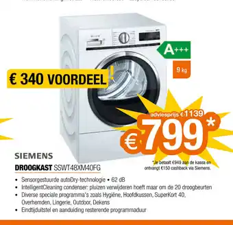 Expert Siemens Droogkast SSWT48XM40FG aanbieding