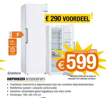 Expert Bosch Diepvriezer BOGSN36FWFV aanbieding