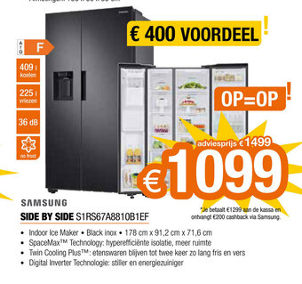 Expert Samsung Side By Side S1RS67A8810B1EF aanbieding
