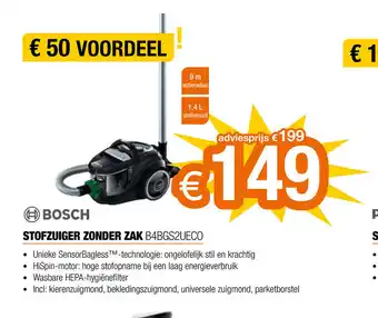 Expert Bosch Stofzuiger Zonder Zak B4BGS2UECO aanbieding