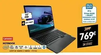 Electro Depot Lenovo notebook gaming 3 15imh05 aanbieding
