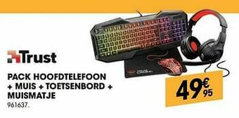 Electro Depot Trust pack hoofdtelefoon + muis + toetsenbord + muismatje aanbieding