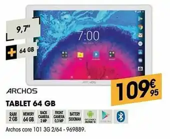 Electro Depot Archos tablet 32 gb tablet 64 gb archos core 101 3g 2-64 aanbieding
