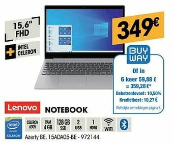 Electro Depot Lenovo notebook 15ada05-be aanbieding
