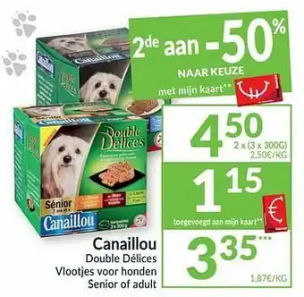 Intermarché Canaillou double délices vlootjes voor honden senior of adult aanbieding