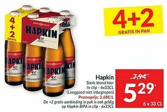 Intermarché Hapkin sterk blond bier aanbieding