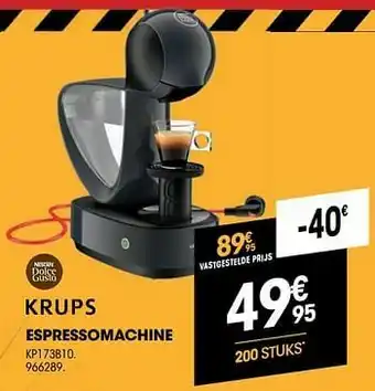 Electro Depot Krups espressomachine kp173b10 aanbieding