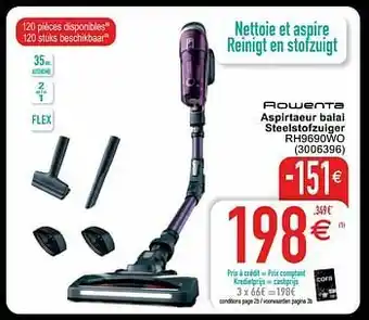 Cora Rowenta aspirtaeur balai steelstofzuiger rh9690wo aanbieding