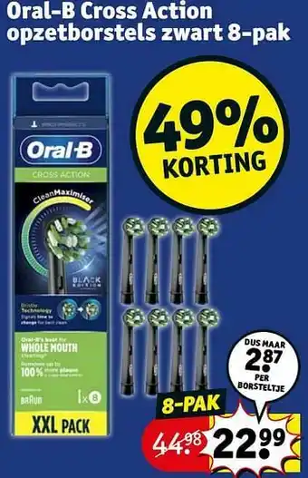 Kruidvat Oral-b cross action opzetborstels zwart aanbieding