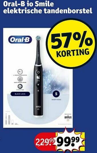 Kruidvat Oral-b io smile elektrische tandenborstel aanbieding