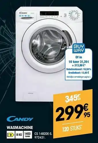 Electro Depot Candy wasmachine cs 1482de-s aanbieding