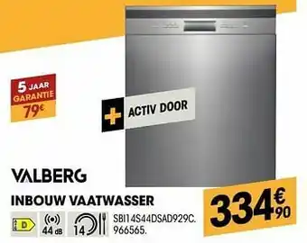 Electro Depot Valberg inbouw vaatwasser sbi14s44dsad929c aanbieding