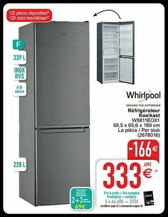 Whirlpool réfrigérateur koelkast w5811eox1