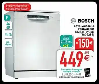 Cora Bosch lave-vaisselle vaatwasser sms4itw06e aanbieding