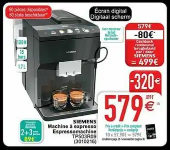 Cora Siemens machine à expresso espressomachine tp503r09 aanbieding