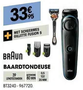 Electro Depot Braun baardtondeuse bt3240 aanbieding
