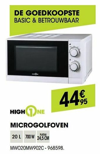 Electro Depot Highone microgolfoven mwo20mw902c aanbieding