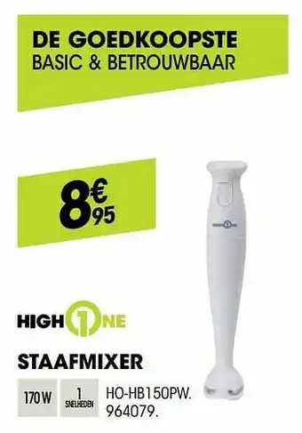 Electro Depot Highone staafmixer ho-hb150pw aanbieding
