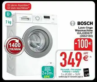 Cora Bosch lave-linge wasmachine waj28067f aanbieding