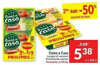 Intermarché Come a casa lasagne of macaroni aanbieding