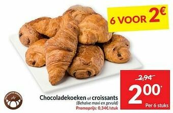 Intermarché Chocoladekoeken of croissants aanbieding