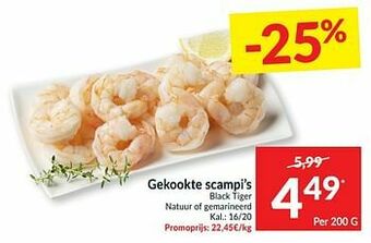 Intermarché Gekookte scampi’s black tiger natuur of gemarineerd aanbieding
