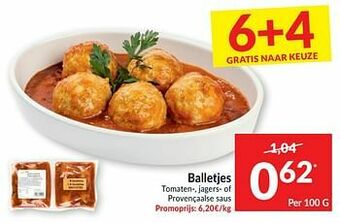 Intermarché Balletjes tomaten- jagers- of provençaalse saus aanbieding