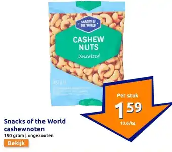 Action Snacks of the World cashewnoten aanbieding