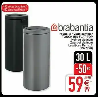 Cora Poubelle - vuilnisemmer touch bin flat top aanbieding