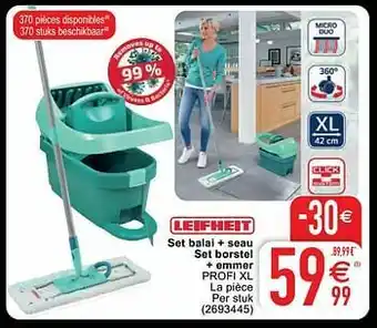 Cora Set balai + seau set borstel + emmer profi xl aanbieding